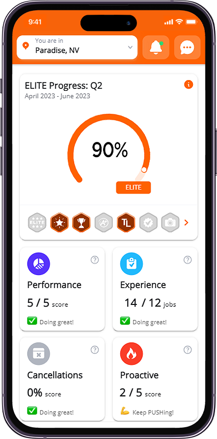 PUSH Talent App Screenshot