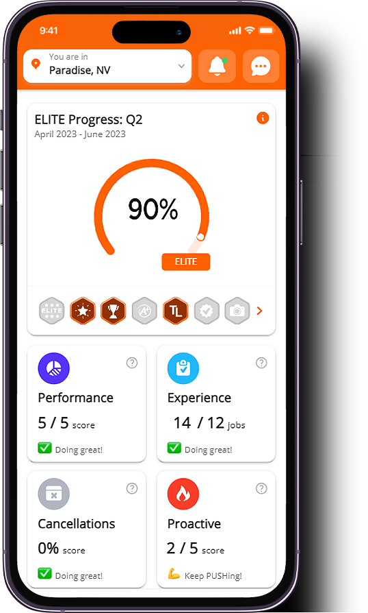 PUSH Talent App Screenshot